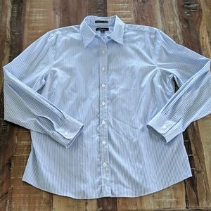Lands' End No Iron Pinpoint Oxford Shirt Size 14